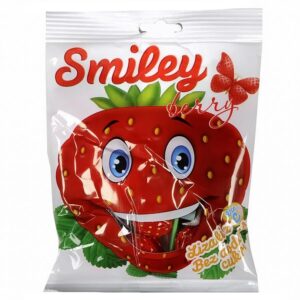 Lizaki truskawkowe musujące bez dodatku cukru, z Vit C.Smiley Berry, 8 szt x 13g