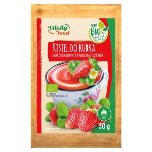 Kisiel do kubka truskawkowy z owocami Vitally Food BIO, 30g